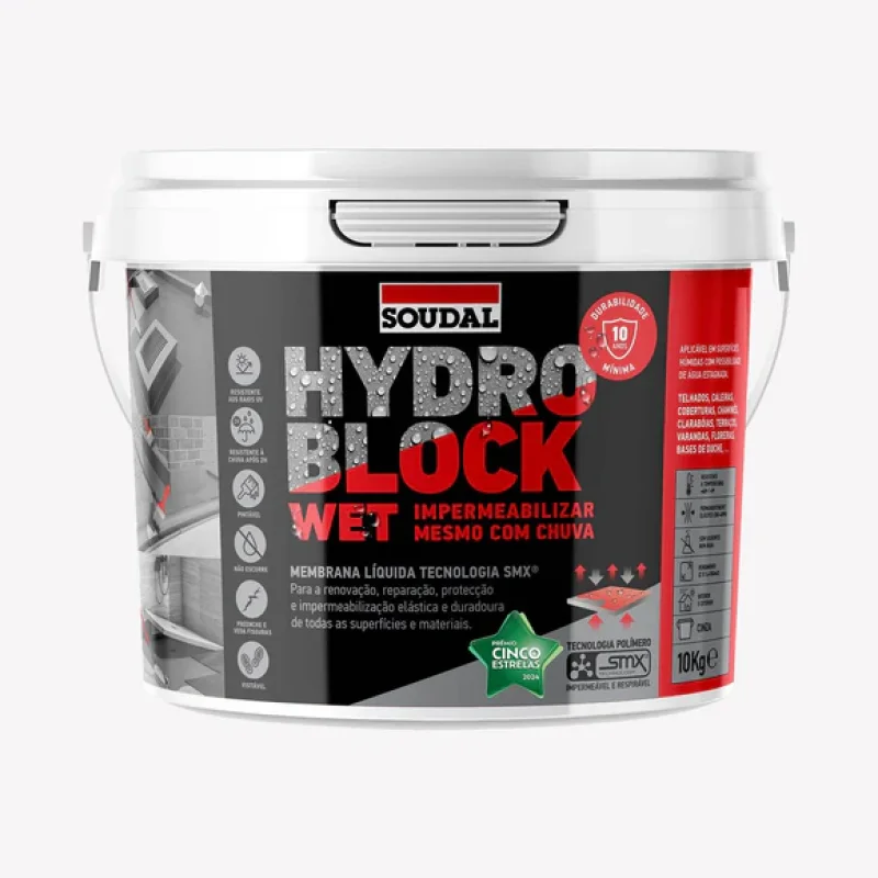 hydro-block-wet-10kg-soudal HYDRO BLOCK WET CINZA 10KG 131631 - Image 1