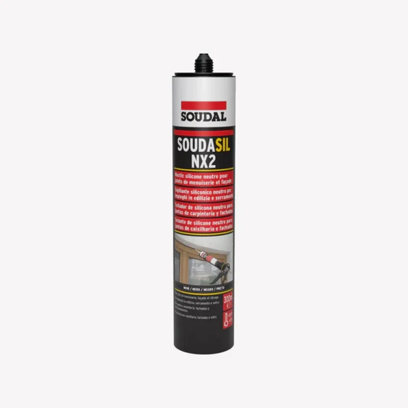 silicone-soudasil-nx-soudal-preto-300ml SILICONE SOUDASIL NX SOUDAL PRETO 300 ML 155215 - Image 1