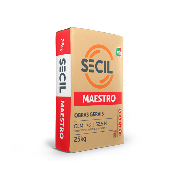 CIMENTO SECIL CEM II/B-L 32,5N 40KG SEM PLASTICO C/PAL RETORNAVEL