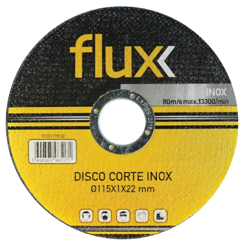 disco-corte-inox-flux-fdci1251222 Disco Corte Inox 115x1x22mm Flux - FCDCI115122P - Image 1