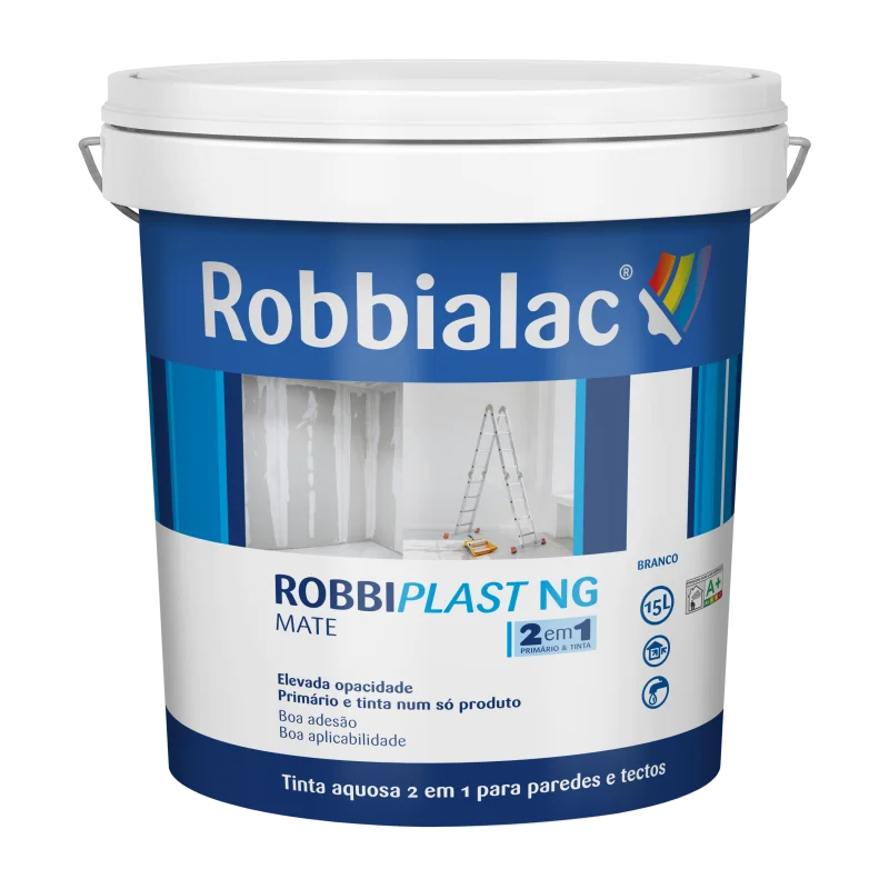 tinta-aquosa-mate-2em1-robbiplast-ng-15lt-robbialac TINTA AQUOSA MATE 2 EM 1 ROBBIPLAST NG BSC BASE P 15LT - ROBBIALAC - Image 1