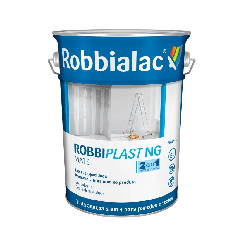 tinta-aquosa-mate-2em1-robbiplast-ng-5lt-robbialac TINTA AQUOSA MATE 2 EM 1 ROBBIPLAST NG 5LT - ROBBIALAC - Image 1