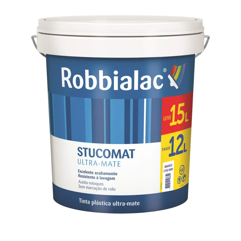 tinta-plastica-ultra-mate-stucomat-13l+2l-15lts-robbialac TINTA PLASTICA ULTA-MATE STUCOMAT (13L+2L) 15LT - ROBBIALAC - Image 1